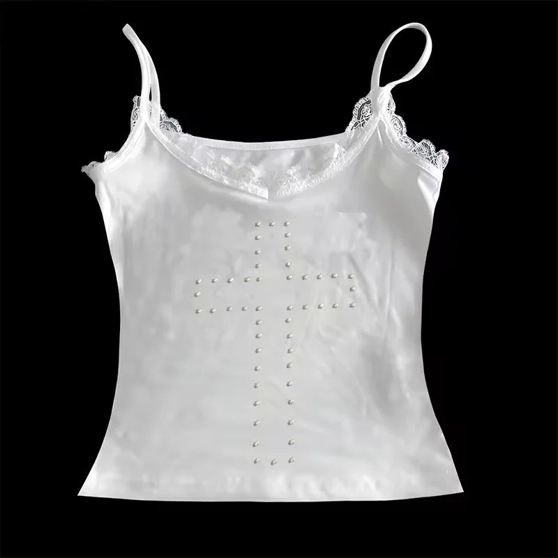 Woman Clothes Vintage Women's 2000s Y2k Tops Corset Emo Summer Aesthetic Women's Blouses Harajuku With RhinestoneCrop Top