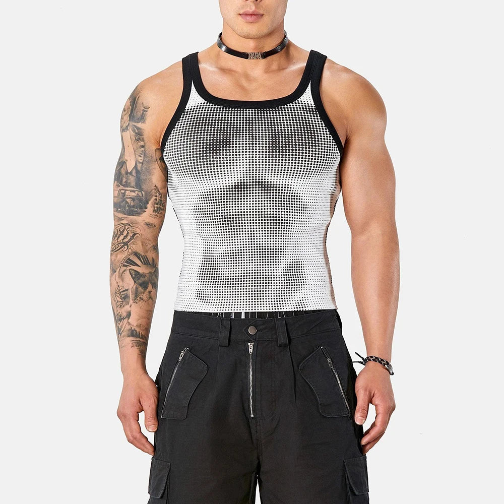 Mens Muscle Print Sports Vest Summer Streetwear Fashion Youth Gym Fit Niche Slim Fit Retro Tank Top Men'S Clothing 2026 New