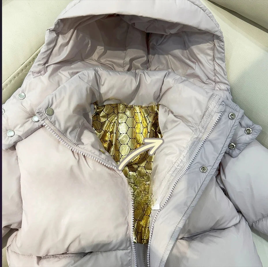Childrens Cotton Jacket Autumn and Winter Fashion Warm and All-match Fashionable and Casual Hooded Cotton Jacket