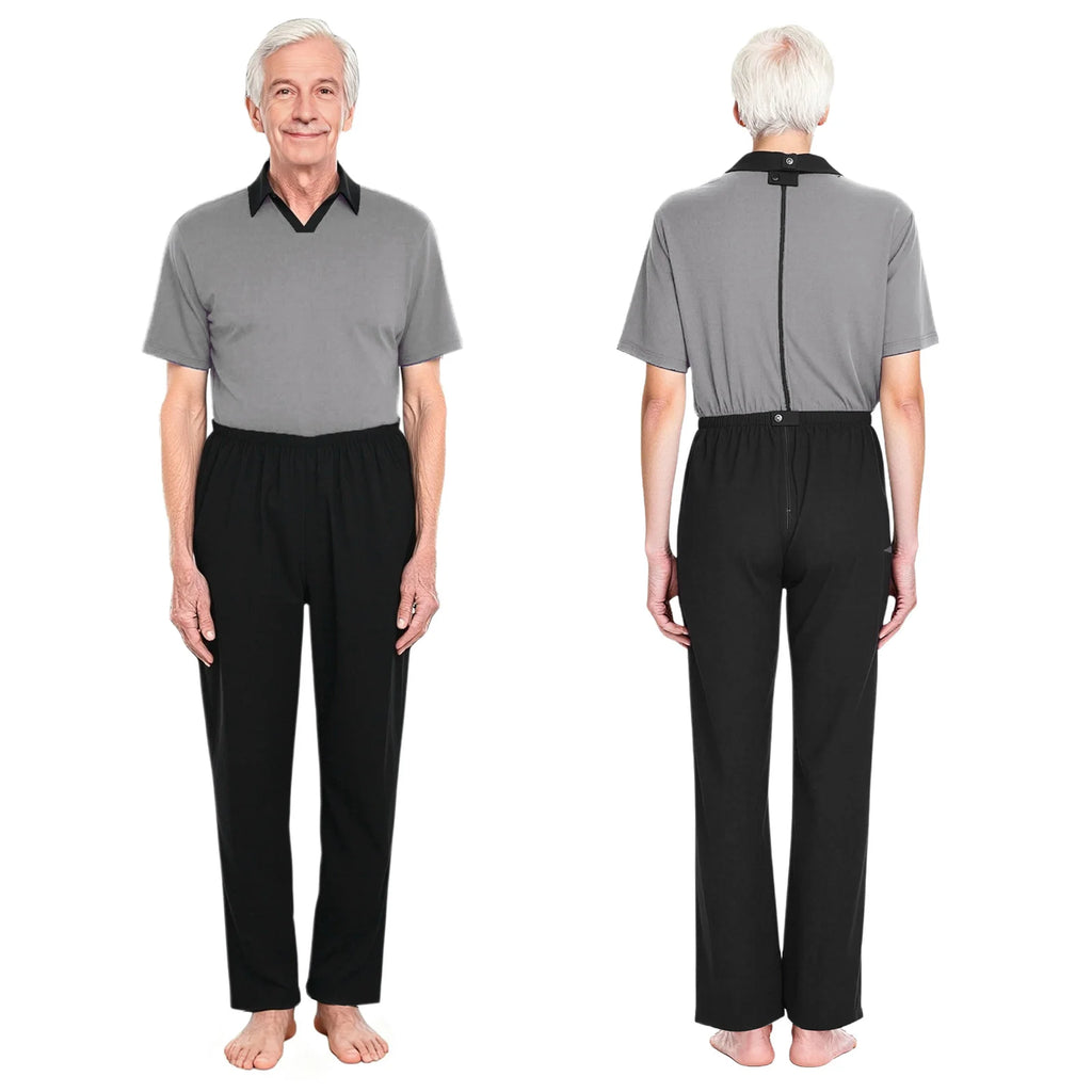 Adult Special Needs Adaptive Clothing Long Short Sleeve Zipper Anti-Strip Jumpsuit Sleepwear for Disabilities Alzheimer Patient