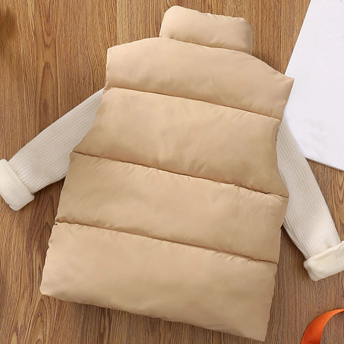 Children's Down Cotton Jacket,Girls Winter Vest,Warm Sleeveless Fleece Boys Waistcoat,Stand Collar Toddlers Quilted Coat