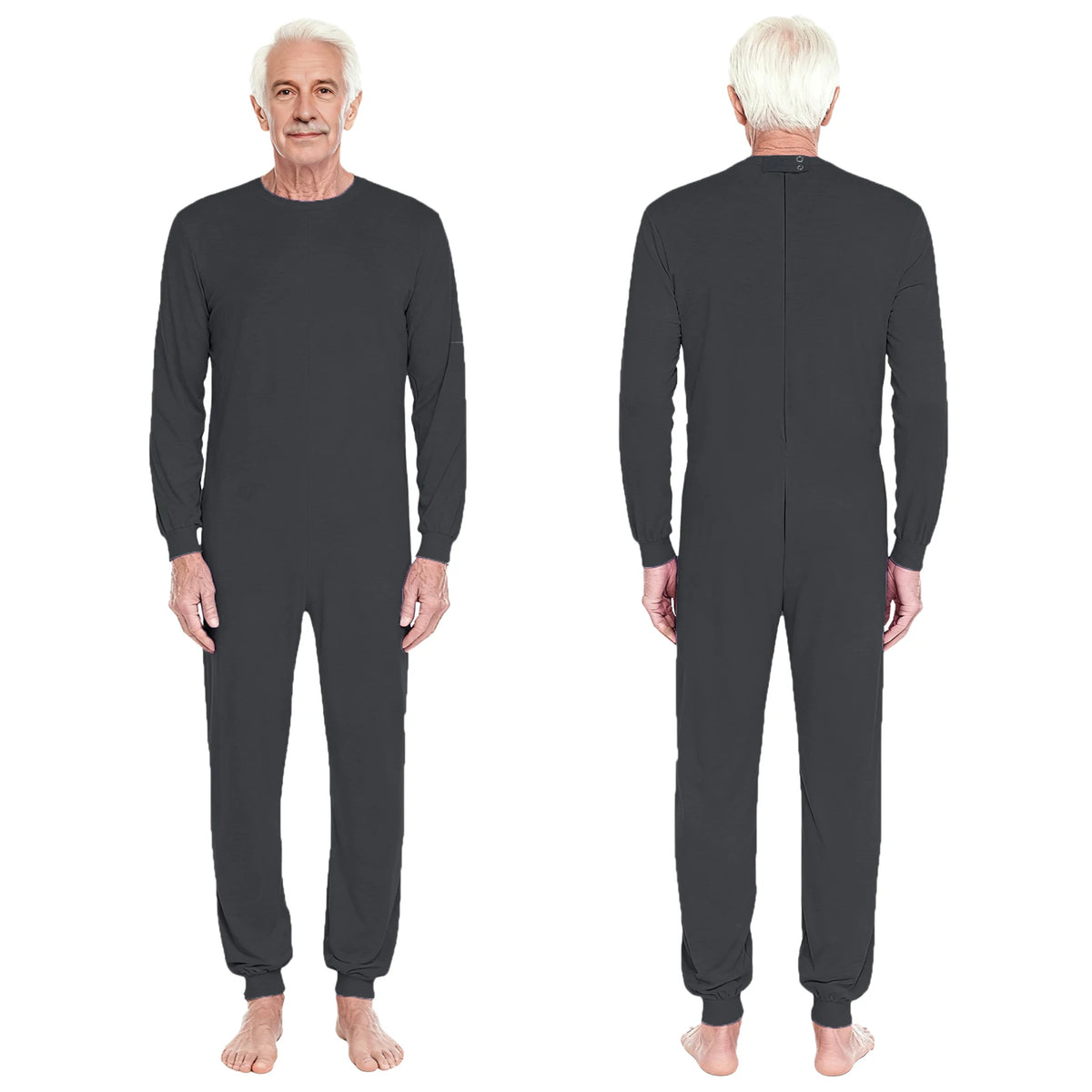 Adult Special Needs Adaptive Clothing Long Short Sleeve Zipper Anti-Strip Jumpsuit Sleepwear for Disabilities Alzheimer Patient