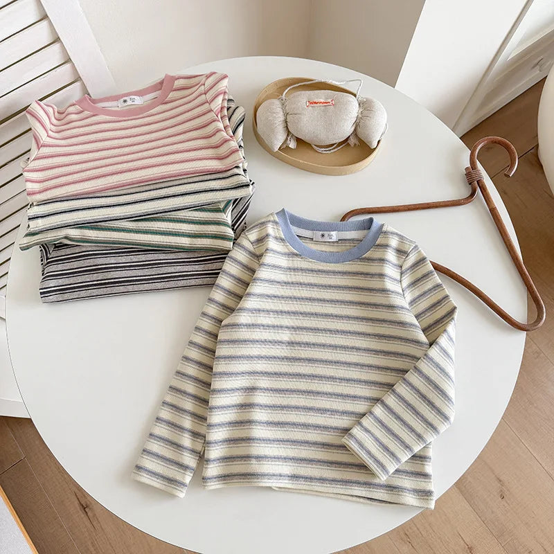 Children's Clothes Girls Tops Boys Clothing For Autumn Spring Striped Long Sleeve T-shirt