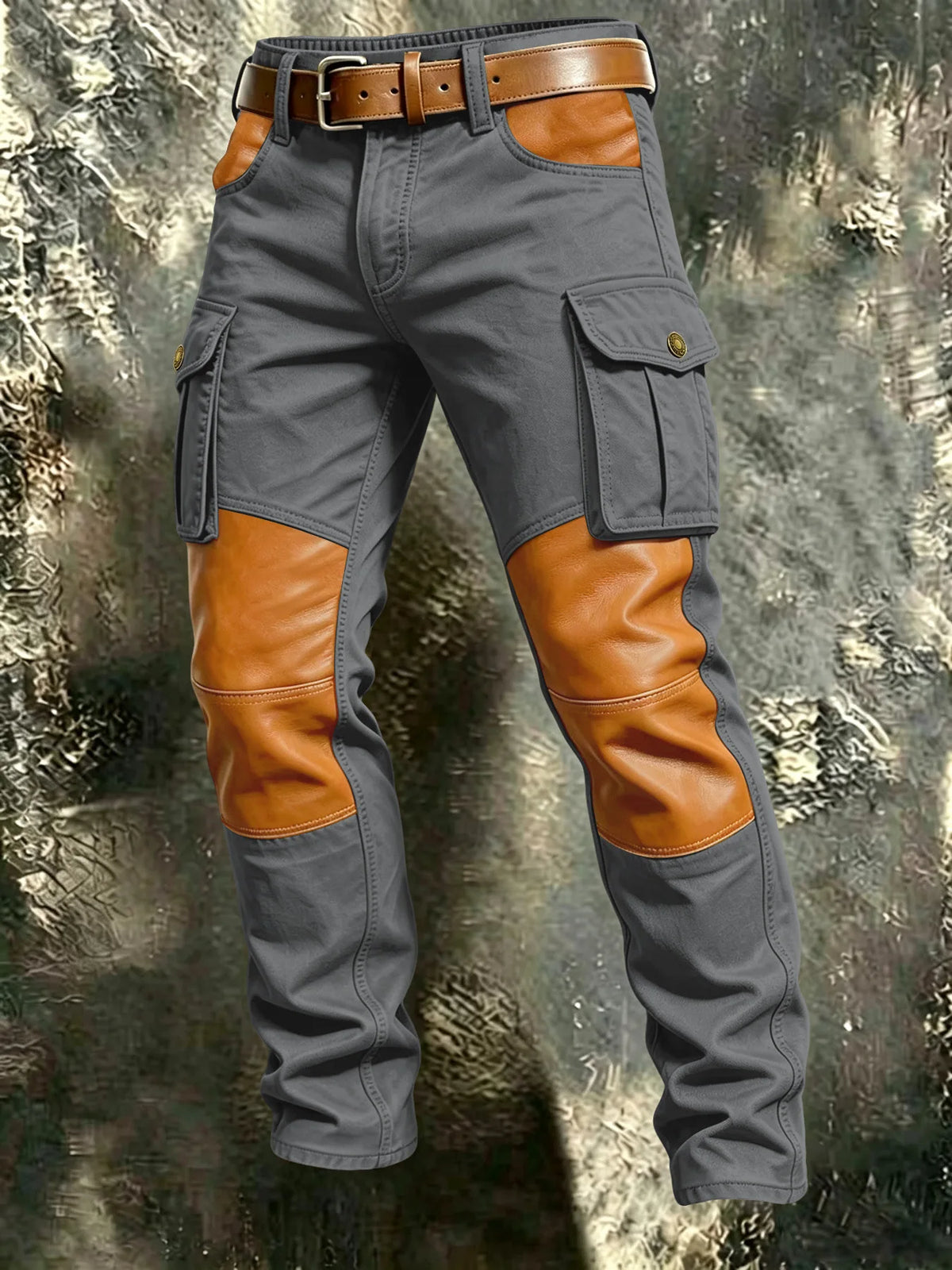 2026 Mens Clothing Spring Autumn Cargo Pants Man Cotton Casual Loose Trouser Belt Mid Waist Joggers Male Straight Baggy Pants