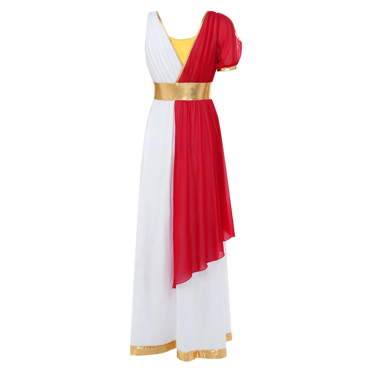 Women Ancient Greek Worship Prayer Tunic Dress Mythology Cosplay Outfit Cold Shoulder Short Sleeve Toga Dress Myths Clothes