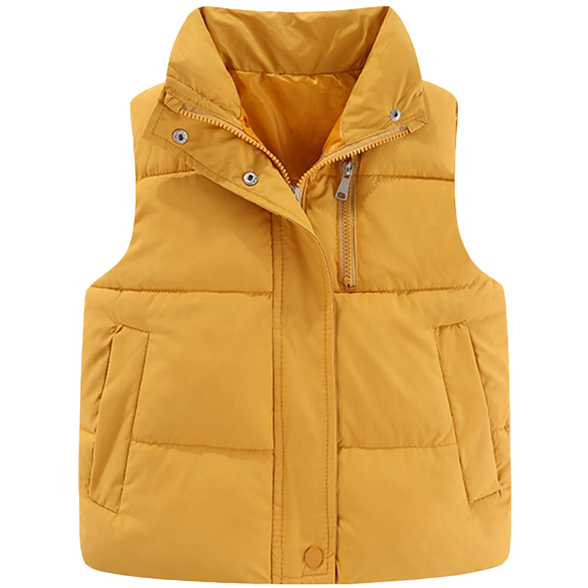 Children's Down Cotton Jacket,Girls Winter Vest,Warm Sleeveless Fleece Boys Waistcoat,Stand Collar Toddlers Quilted Coat