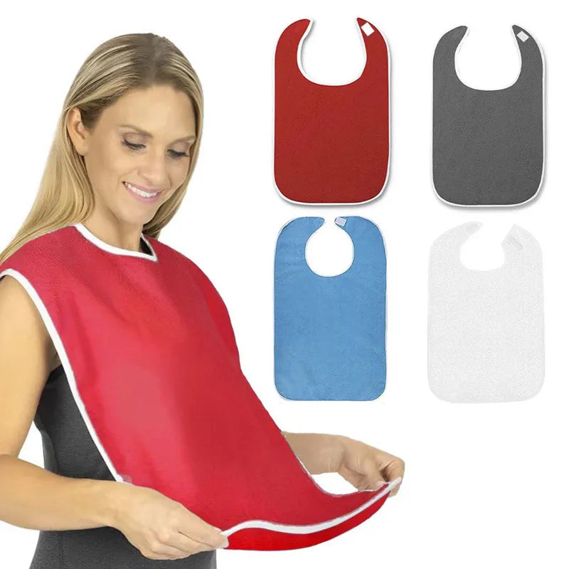 Adult Waterproof Adult Mealtime Bib Cloth Protector Clothes Bib Cook Protector Tool Aid Cook Dining Clothes Disability Aid Apron
