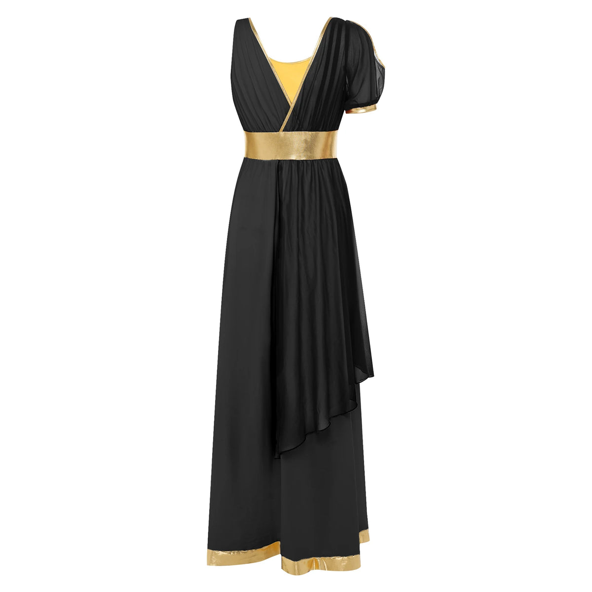 Women Ancient Greek Worship Prayer Tunic Dress Mythology Cosplay Outfit Cold Shoulder Short Sleeve Toga Dress Myths Clothes