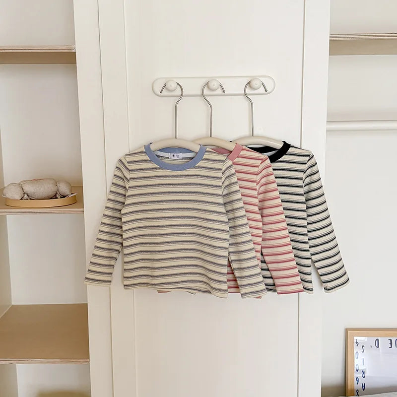 Children's Clothes Girls Tops Boys Clothing For Autumn Spring Striped Long Sleeve T-shirt