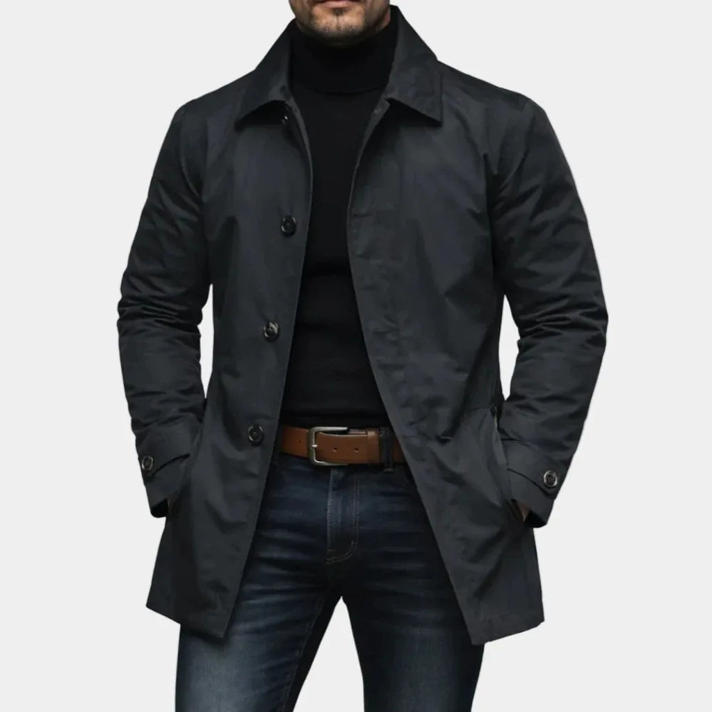 Men's Jacket High-end Casual Jacket Retro Waterproof Long-sleeved Cardigan Trench Coat Men's Clothing