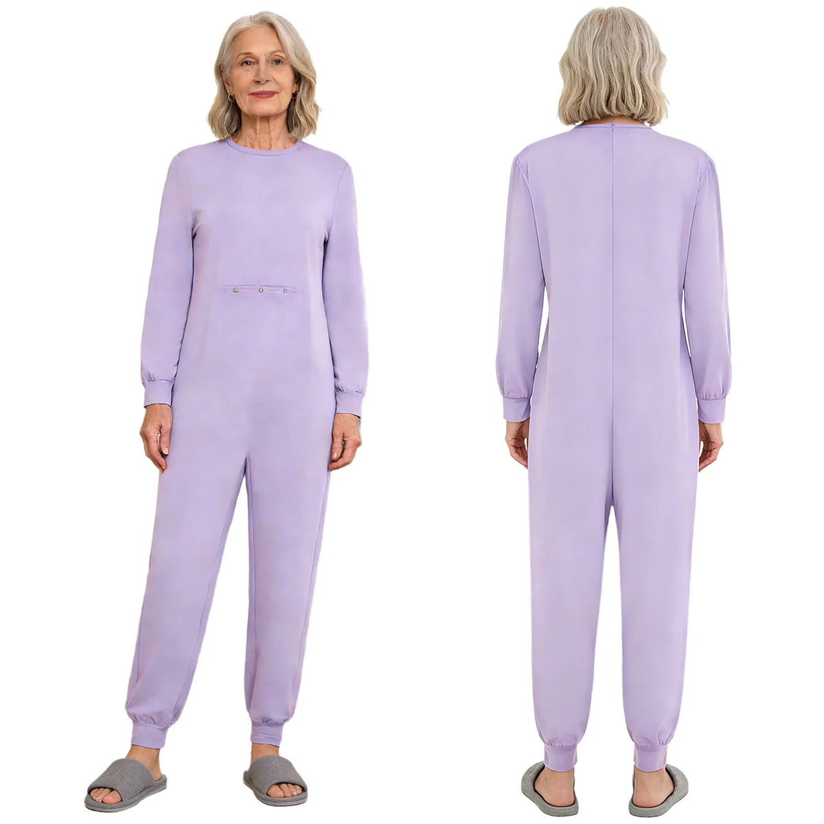 Adult Special Needs Adaptive Clothing Long Short Sleeve Zipper Anti-Strip Jumpsuit Sleepwear for Disabilities Alzheimer Patient