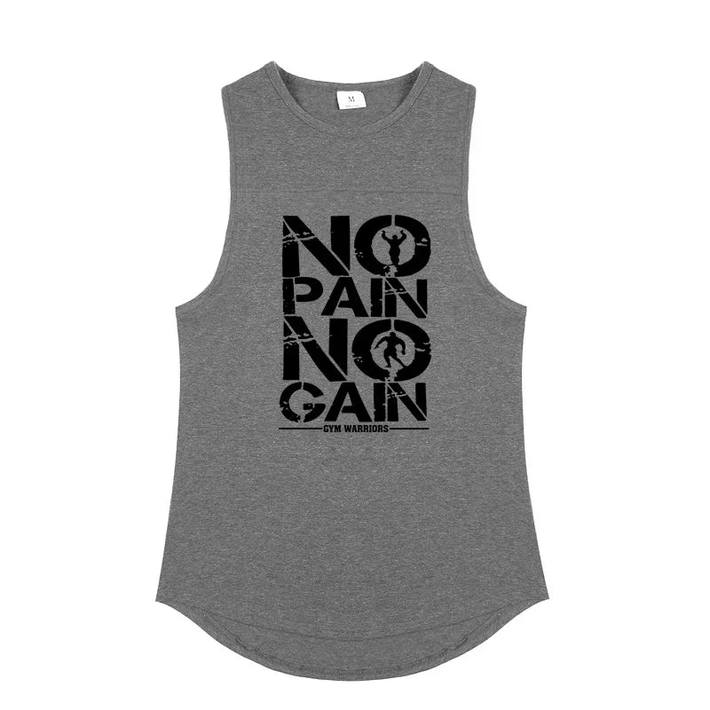 Mens Casual Training Muscle Clothing Gym Bodybuilding Fitness Tank Tops Summer Running Vests Cotton Breathable Sleeveless Shirts