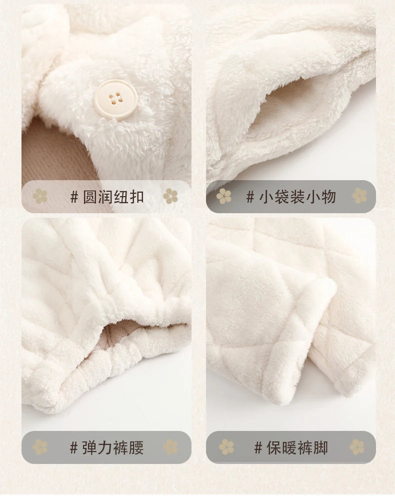 Newest winter 3 layer clip cotton pajama set couple turn-down collar pyjamas thick warm home clothing