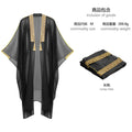 Mens Tops Muslim Middle Eastern Islamic Arabic Clothing Loose Striped Long Sleeve Full Length Halloween Cosplay Robe