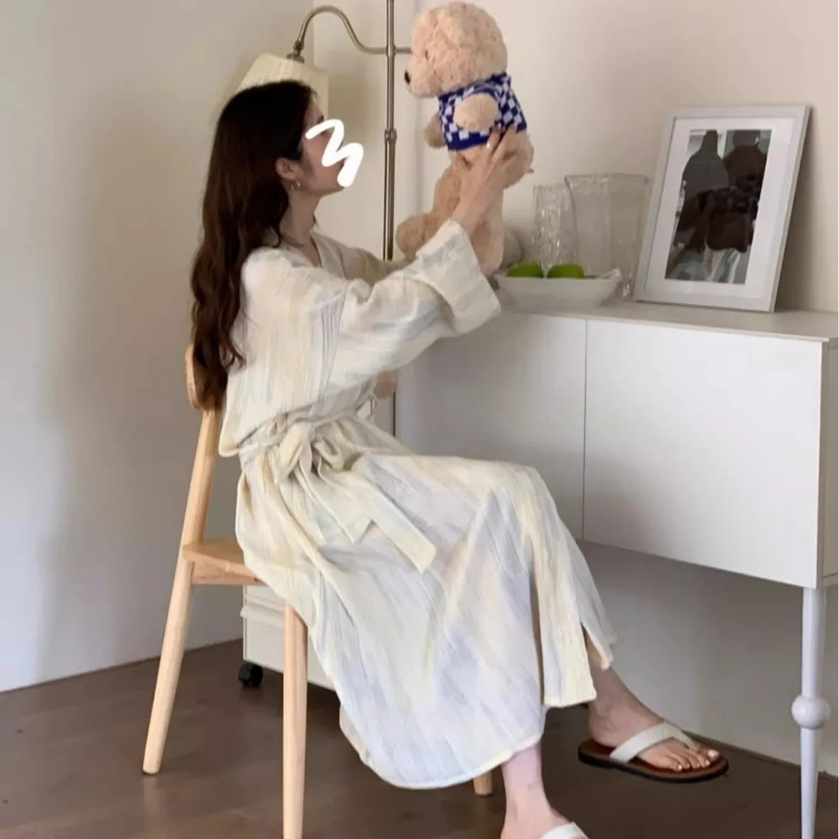New Women Long Bathrobe Breathable Casual Wear Spring Autumn Loose Pajamas Girls Ladies Teen Casual LoungeWear Woman Nightdress