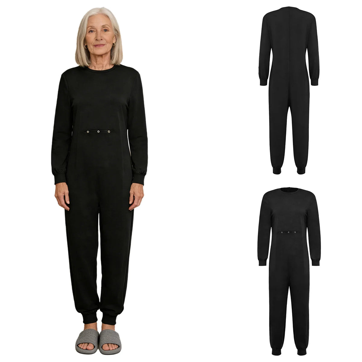 Adult Special Needs Adaptive Clothing Long Short Sleeve Zipper Anti-Strip Jumpsuit Sleepwear for Disabilities Alzheimer Patient