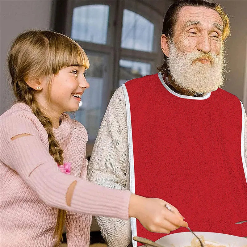 Adult Waterproof Adult Mealtime Bib Cloth Protector Clothes Bib Cook Protector Tool Aid Cook Dining Clothes Disability Aid Apron
