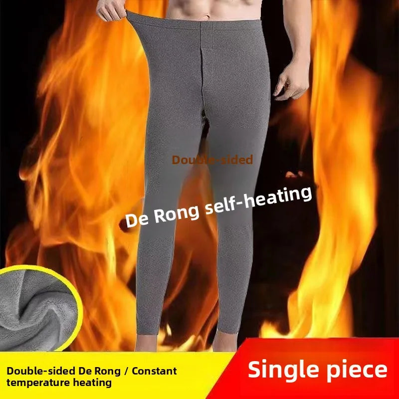 Men's Thermal High Waist Thickened Fleece Lined Winter Pants Comfortable Breathable Warm Bottoming Trousers Casual Style