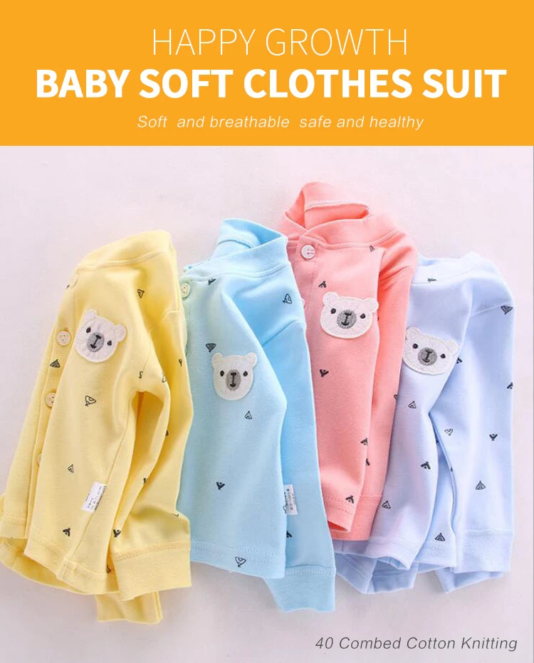 Baby Clothes Underwear R Kids Tops Pants Newborn Pajama Suit Home 100% Cotton Sets Boy Girls Warm Autumn Children's Clothing