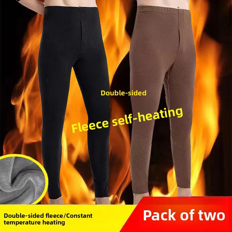 Men's Thermal High Waist Thickened Fleece Lined Winter Pants Comfortable Breathable Warm Bottoming Trousers Casual Style