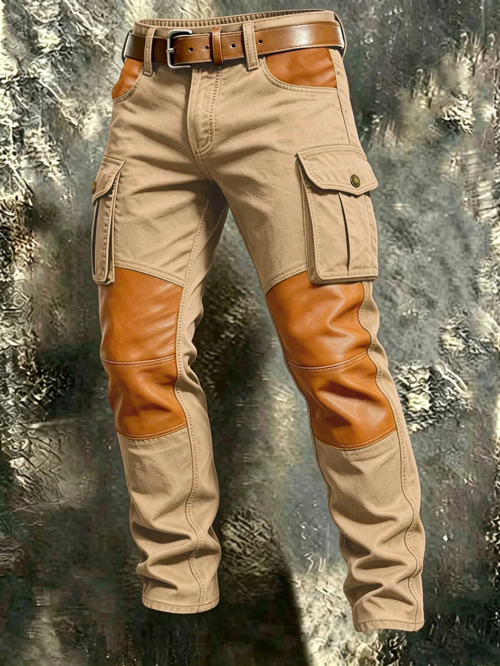 2026 Mens Clothing Spring Autumn Cargo Pants Man Cotton Casual Loose Trouser Belt Mid Waist Joggers Male Straight Baggy Pants
