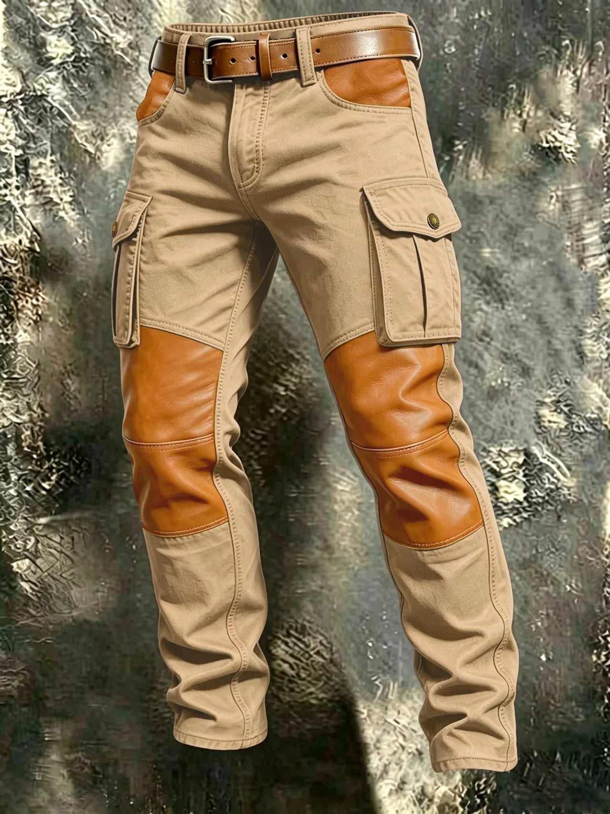 2026 Mens Clothing Spring Autumn Cargo Pants Man Cotton Casual Loose Trouser Belt Mid Waist Joggers Male Straight Baggy Pants