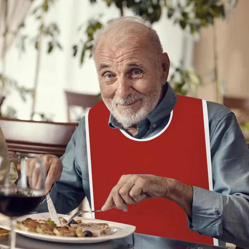 Adult Waterproof Adult Mealtime Bib Cloth Protector Clothes Bib Cook Protector Tool Aid Cook Dining Clothes Disability Aid Apron