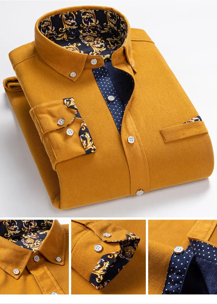 Mens Clothing Shirt For Men Long Sleeve Casual Shirt Winter Camisas Blouse Men's Streetwear Autumn Streetdress Thick Hombre