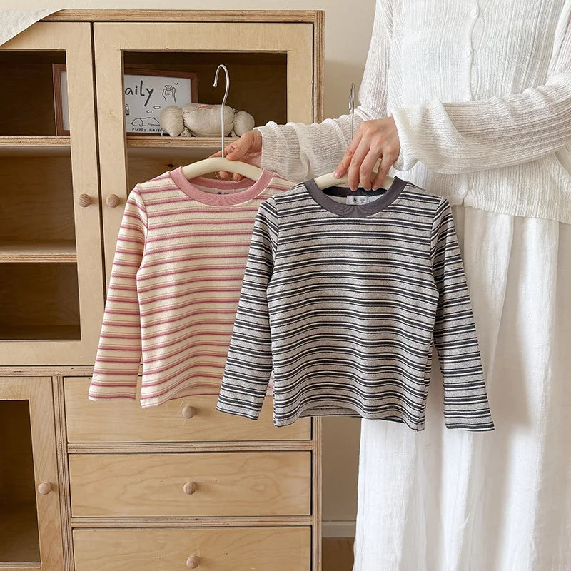 Children's Clothes Girls Tops Boys Clothing For Autumn Spring Striped Long Sleeve T-shirt