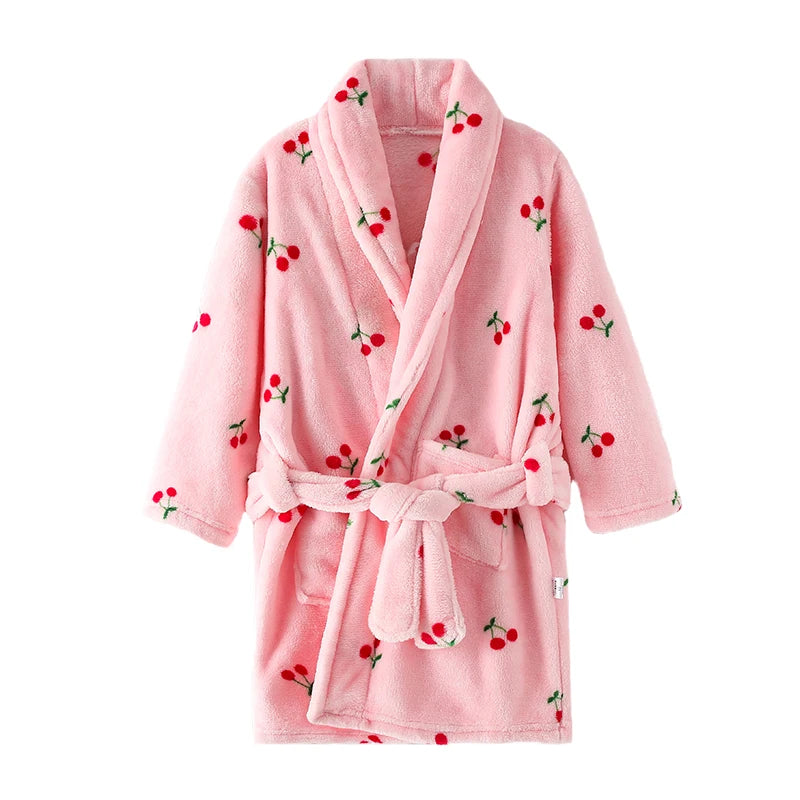 Children Flannel Pajamas Robe Autumn and Winter Kids Sleepwear Children Nightgown Soft Pajamas for Girl Boys Bathrobe 4-16 Years