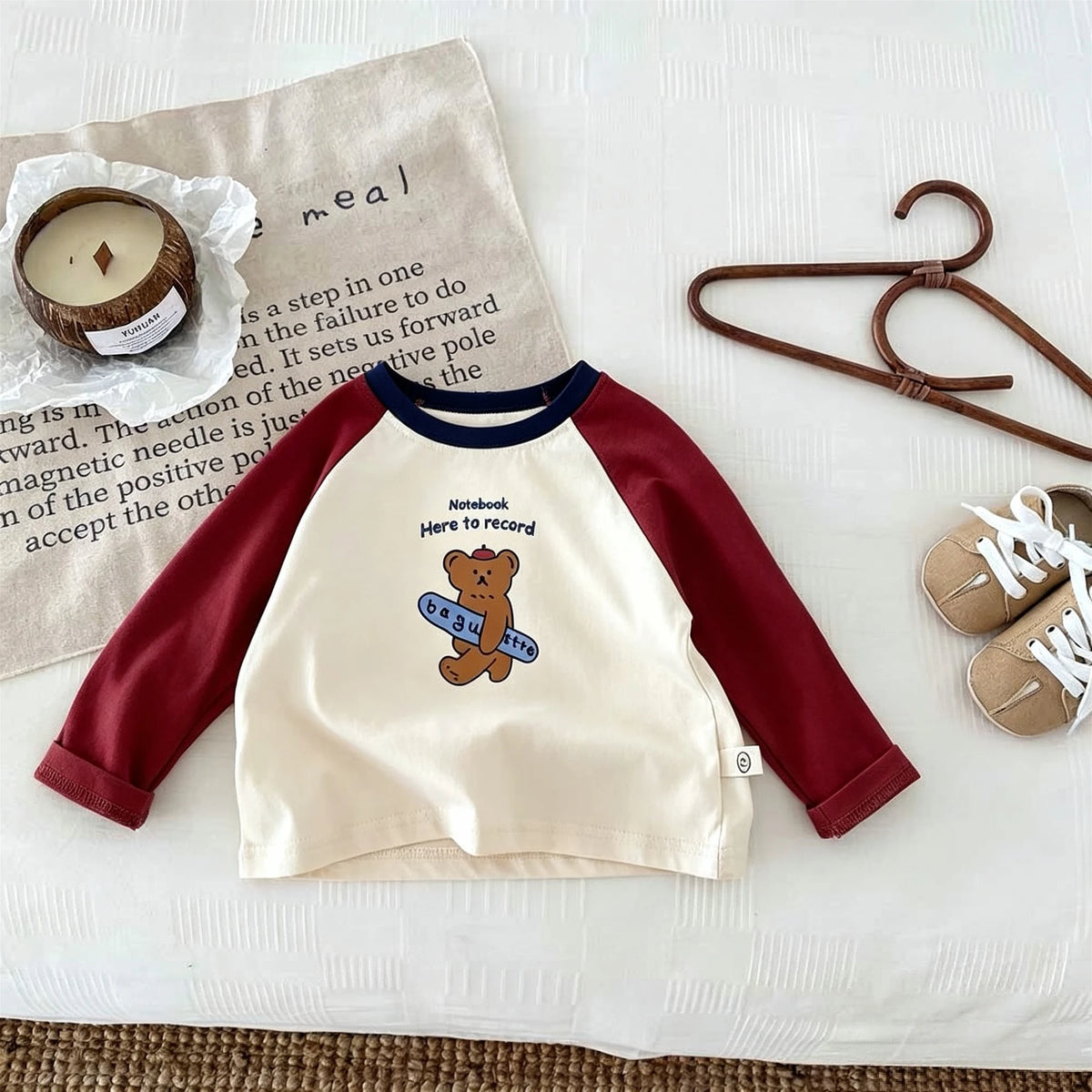 1-7 Age Children' Clothes Fashion New Style Kids Long Sleeve Tees Tops Loose Casual Baby Girl Boy Base Shirt Blouse Round Collar