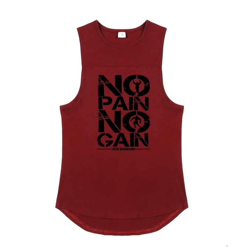Mens Casual Training Muscle Clothing Gym Bodybuilding Fitness Tank Tops Summer Running Vests Cotton Breathable Sleeveless Shirts