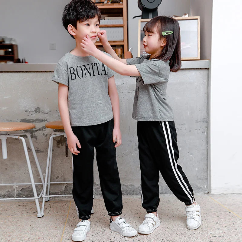 Children's Four Seasons Thin Casual Color Matching Pants Boys Casual Fashion Harem Pants Girls Candy-colored Joker 9 Pants Runn