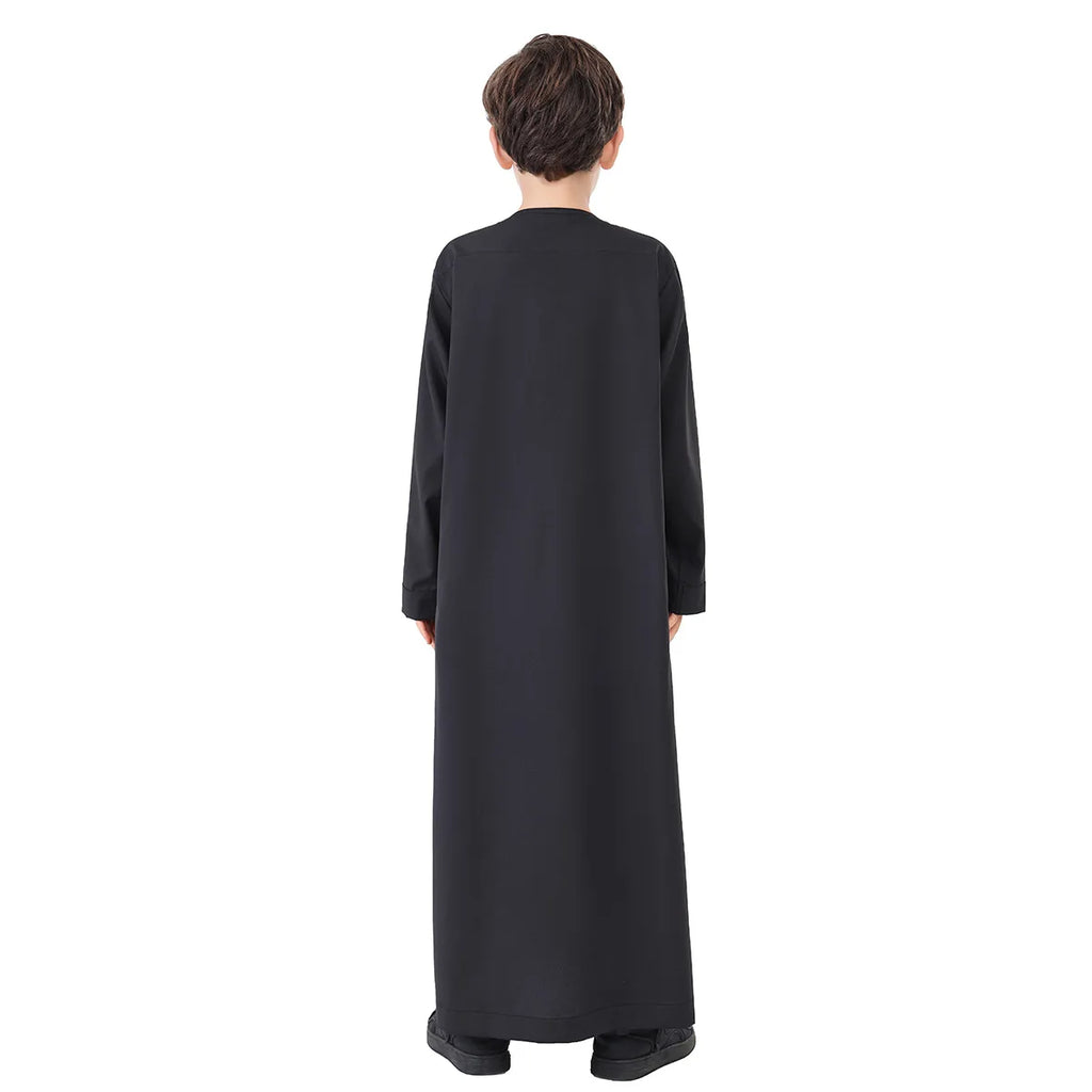Children Robe Long Sleeve Teenager Muslim Clothing Boys Kaftan Islamic Middle East Arab Jubba Thobe Eid Djellaba Ramadan Abayas