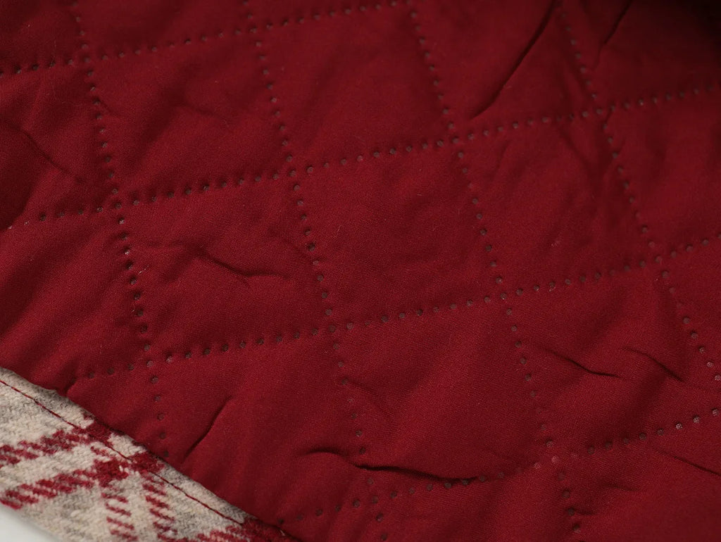 Fashion Children's Clothing Sets 2025 Autumn and Winter New Red Plaid Woolen Suit Girls' Thick Cloak Jacket+ Pleated Skirt