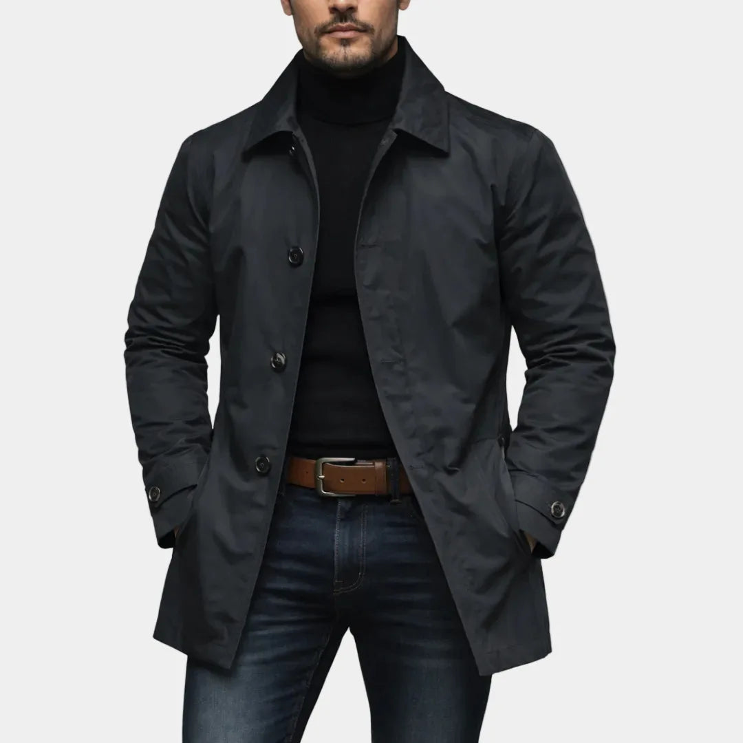 Men's Jacket High-end Casual Jacket Retro Waterproof Long-sleeved Cardigan Trench Coat Men's Clothing