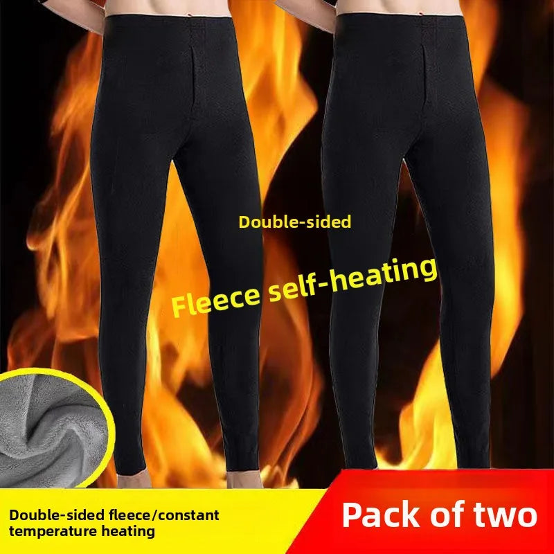 Men's Thermal High Waist Thickened Fleece Lined Winter Pants Comfortable Breathable Warm Bottoming Trousers Casual Style