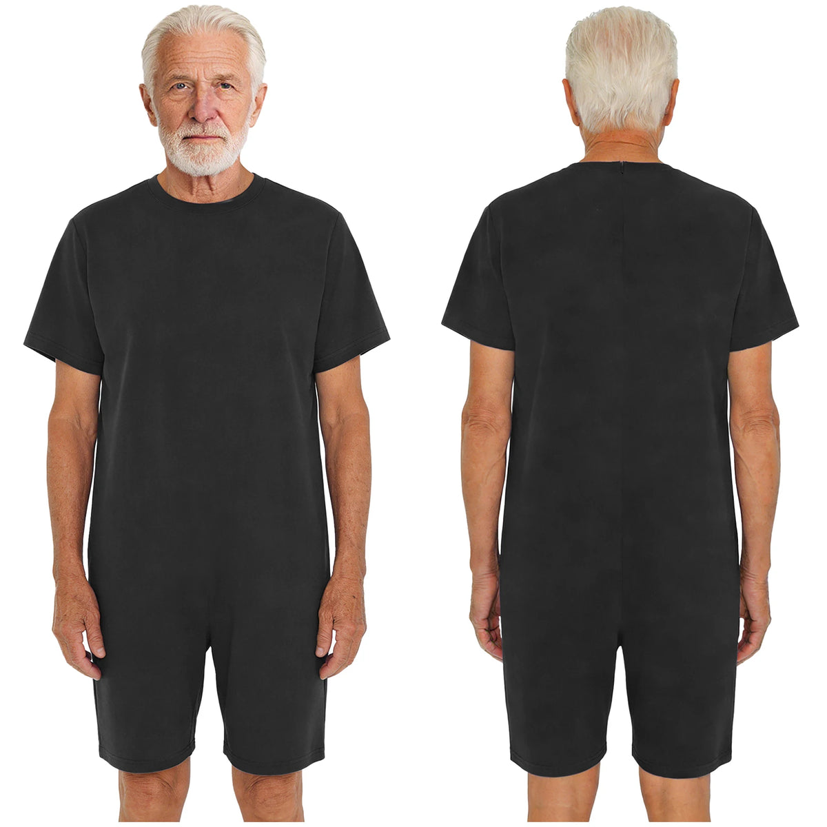 Men Women Elderly Alzheimer Autism Special Needs Adaptive Clothing Anti-Strip Back Zipper Bodysuit Homewear Sleepwear Daily Wear