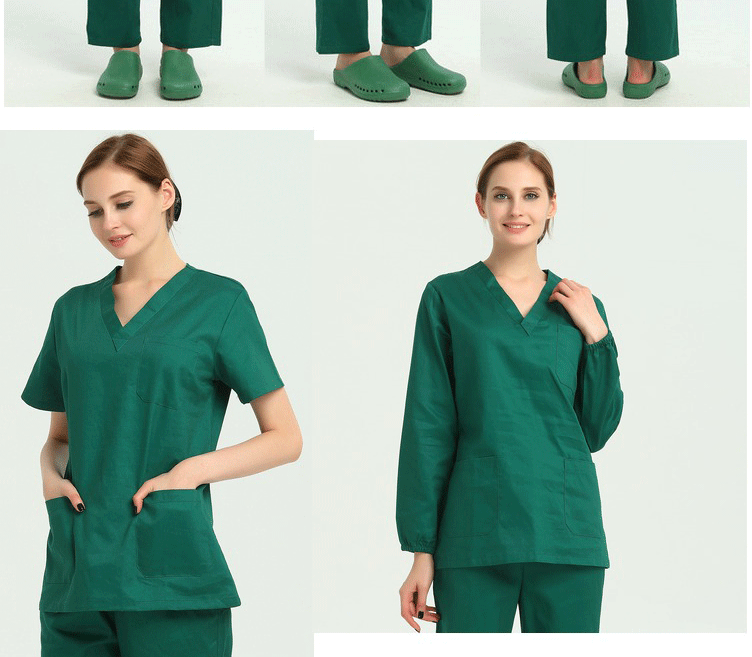 100% Cotton Scrubs Medical Uniforms Woman and Men Kombinezon Medyczny Gorros Clinicos De Mujer Bata Laboratorio Hombre Ropa Medi