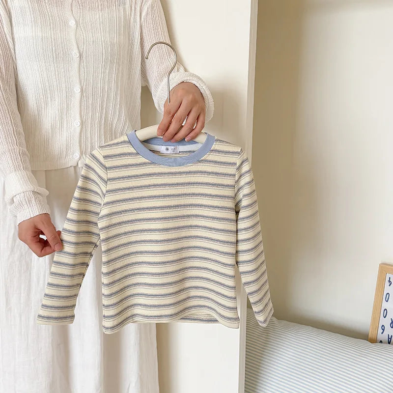 Children's Clothes Girls Tops Boys Clothing For Autumn Spring Striped Long Sleeve T-shirt