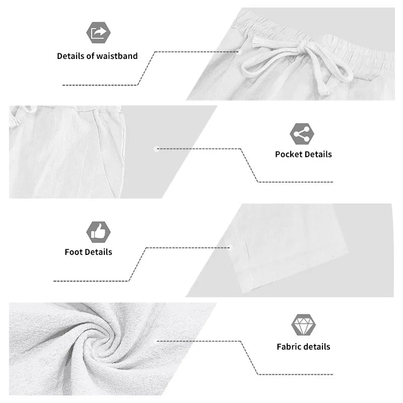 Men's Clothing Set Linen Two-Piece Set: Long-Sleeve Polo Shirt and Straight-Leg Pants Set, Casual Beach Sportswear