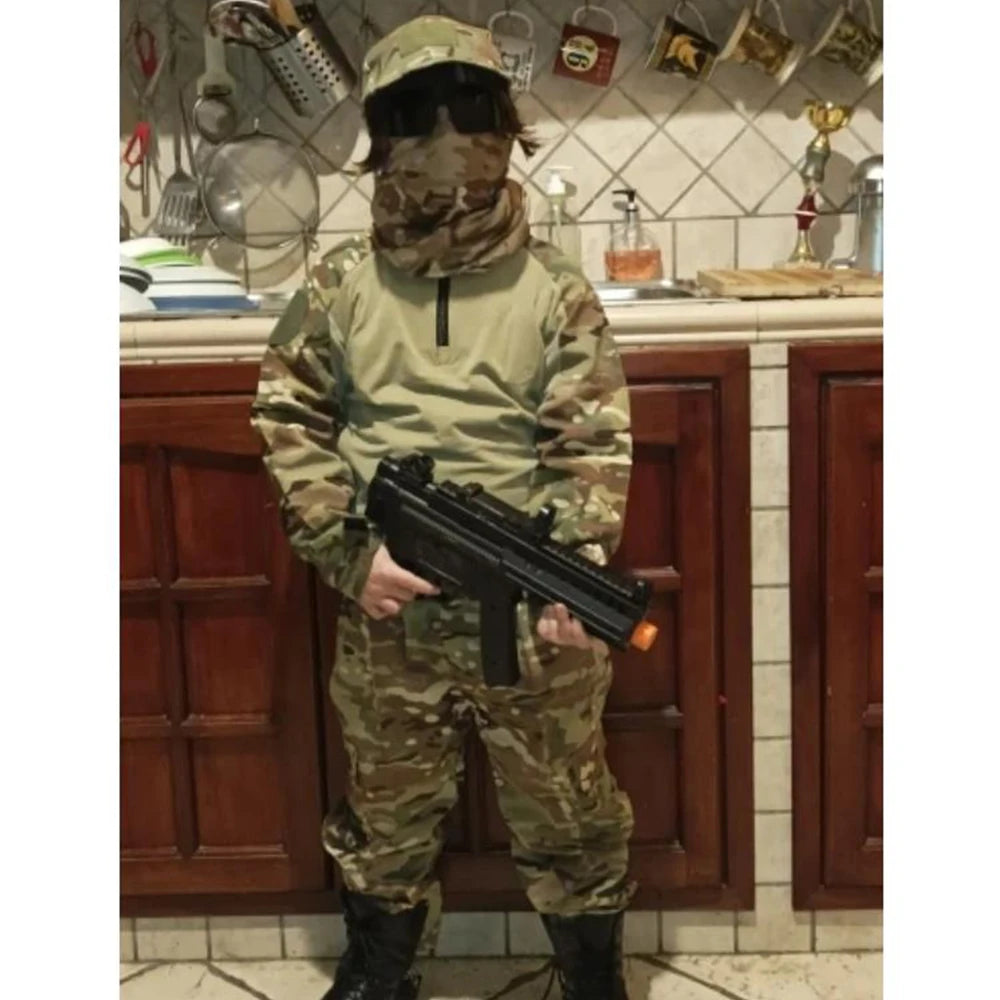Children Boys  Tactical  Uniform Hunting Clothing Sets Airsoft Camouflage Suits Hiking Training Outdoor Parent-child