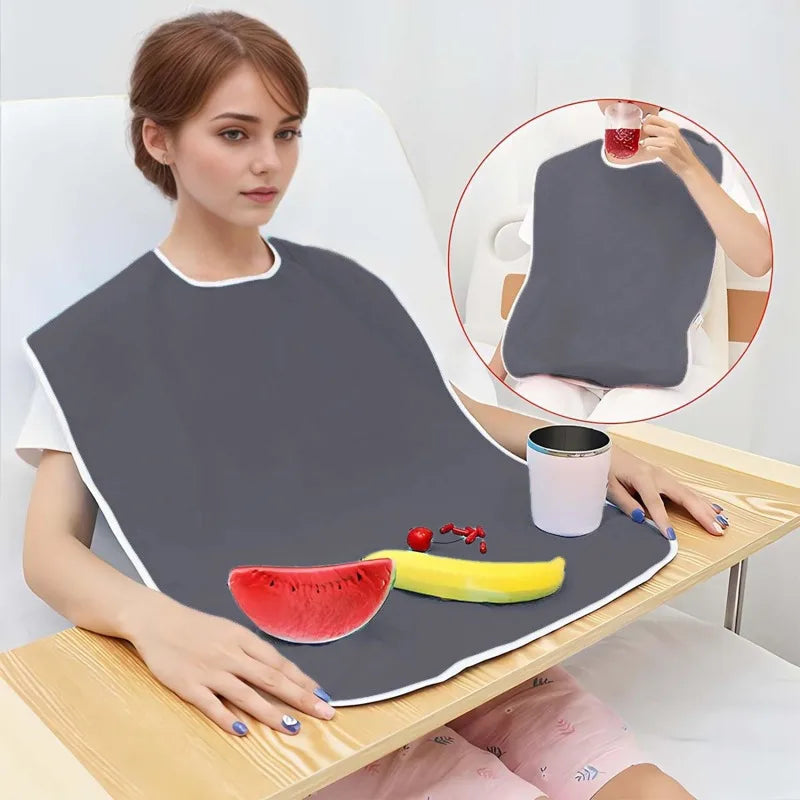 Adult Waterproof Adult Mealtime Bib Cloth Protector Clothes Bib Cook Protector Tool Aid Cook Dining Clothes Disability Aid Apron