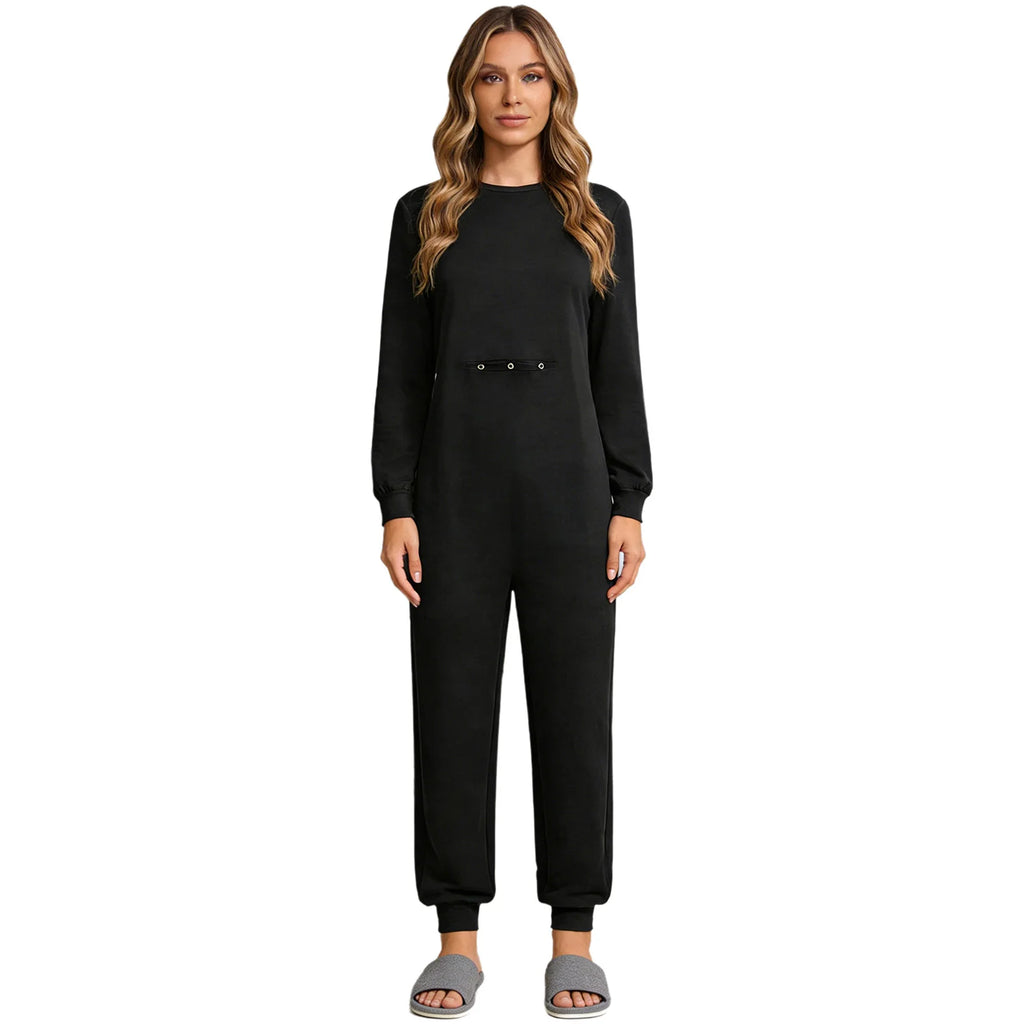 Adult Special Needs Adaptive Clothing Long Short Sleeve Zipper Anti-Strip Jumpsuit Sleepwear for Disabilities Alzheimer Patient