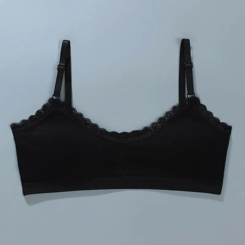 1 PCS Girls Lace Bras Children Breathable Underwear Kids Tube Tops Soft Cotton-padded Teens Youth Girls Washable BRAS Camisoles