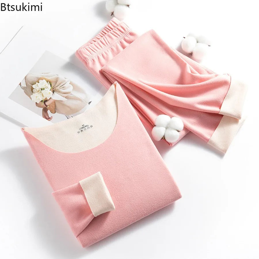 New Winter Clothing Men and Women Thermal Underwear Sets Comfortable Thermal Home Loungewear Pajamas Long Johns Two Pieces Sets