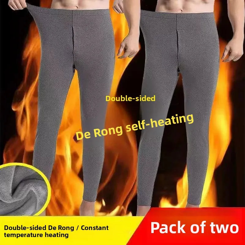 Men's Thermal High Waist Thickened Fleece Lined Winter Pants Comfortable Breathable Warm Bottoming Trousers Casual Style