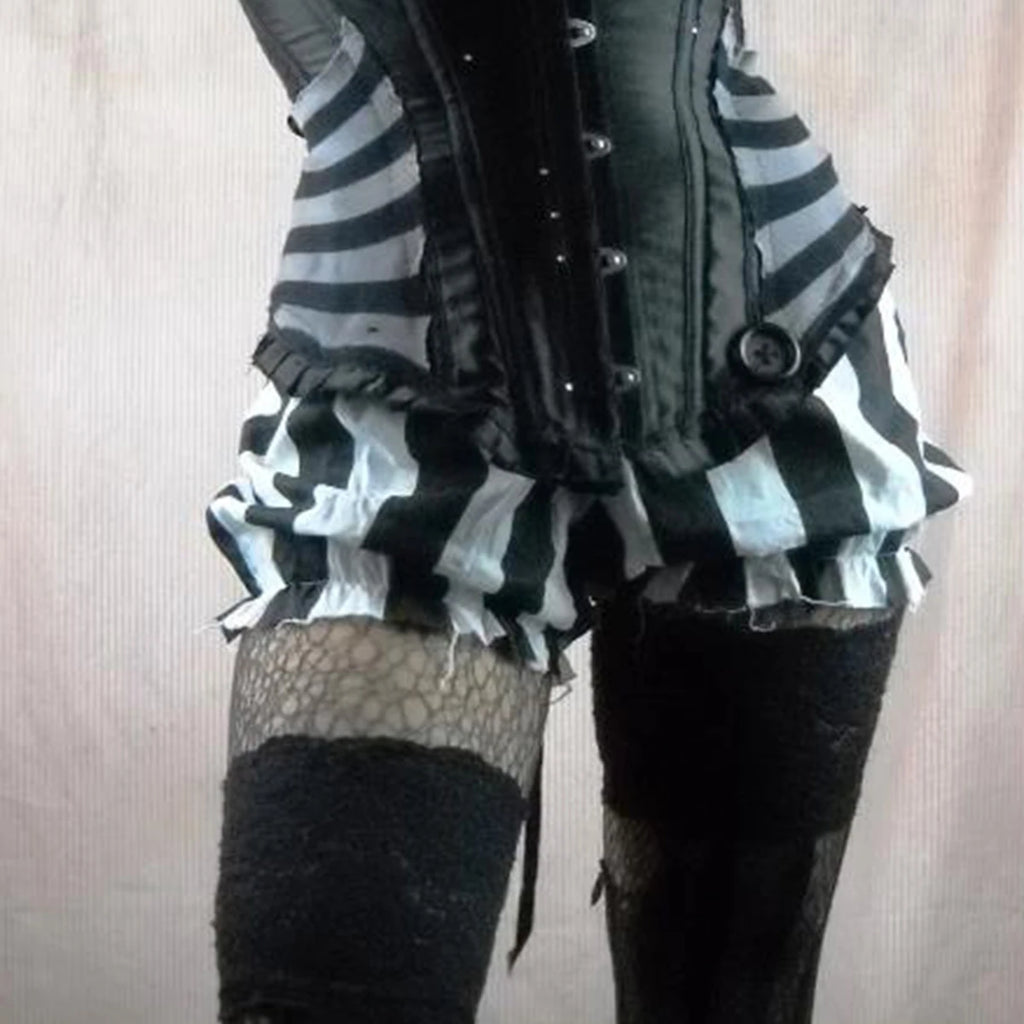 2000s Women's Clothing Fashion Bloomers Shorts Halloween Stripe Elastic Waist Short Pants Summer Casual Shorts