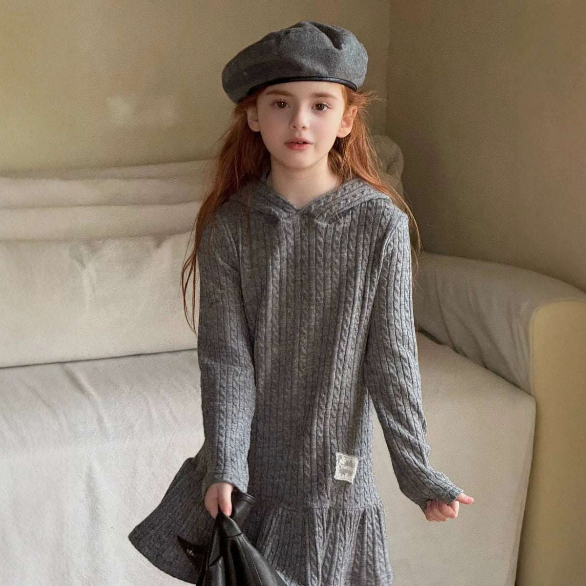 Children's Clothing 2026 Autumn New Girls' Knitted Casual Dress Children's Layered Inner Dress