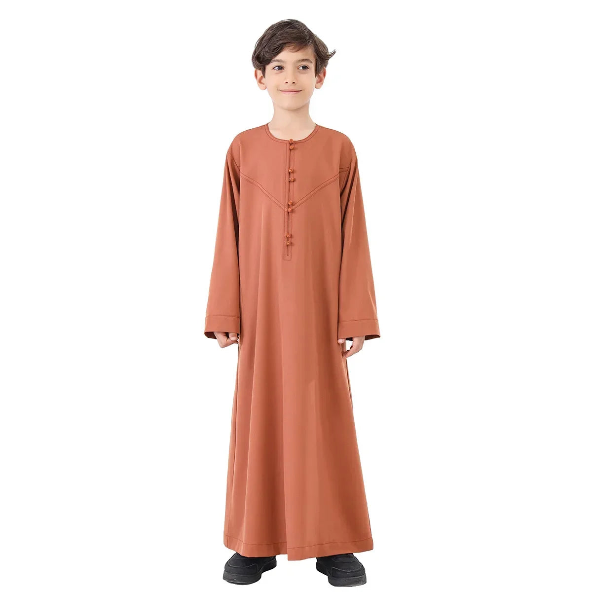 Children Robe Long Sleeve Teenager Muslim Clothing Boys Kaftan Islamic Middle East Arab Jubba Thobe Eid Djellaba Ramadan Abayas